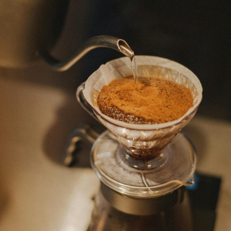 artisan pour over coffee brewing in tokyo cafe